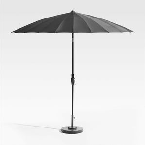 9' Dome Black Outdoor Patio Umbrella.