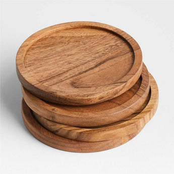 Tondo Acacia Wood Coasters, Set of 4 – Crate & Barrel