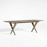 Andorra 91"-112" Grey Wood Outdoor Extendable Dining Table.