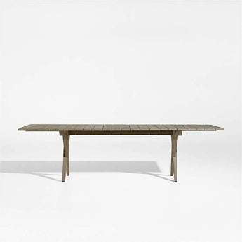 Andorra 91"-112" Grey Wood Outdoor Extendable Dining Table.