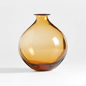 Zeri Amber Glass Vase 10"