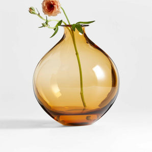 Zeri Amber Glass Vase 10"