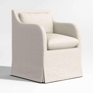 Belmar Ivory Upholstered Dining Arm Chair.