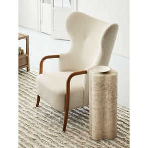 Laso White Boucle Accent Chair.