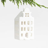 Small White Ceramic Canal House Christmas Tree Ornament NO PUBLICAR.