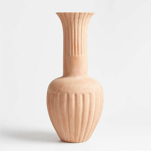 Haute Cannelée Tall Terracotta Vase 19" by Athena Calderone.