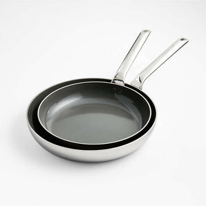 Crate & Barrel EvenCook Core ® 10" and 12" Ceramic Non-Stick Fry Pan Set.