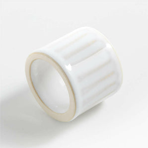 Dover White Stoneware Napkin Ring.