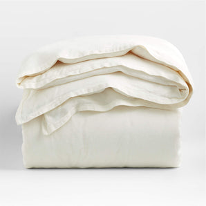 Natural EUROPEAN FLAX ™-Certified Linen Warm White King Duvet Cover