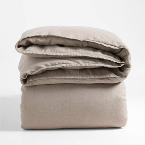 Natural European Flax ™-Certified Linen Clay Taupe King Duvet Cover