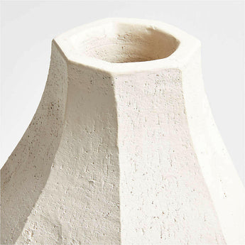 Facette Grande White Vase 11.5" by Athena Calderone.