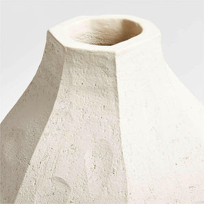 Facette White Vase 8.5" by Athena Calderone.