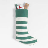 Felted Wool Stripe Christmas Stocking.