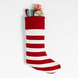 Felted Wool Stripe Christmas Stocking.