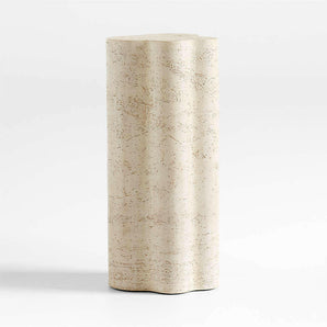 Fleur Tall Faux Travertine Resin Drink Table.