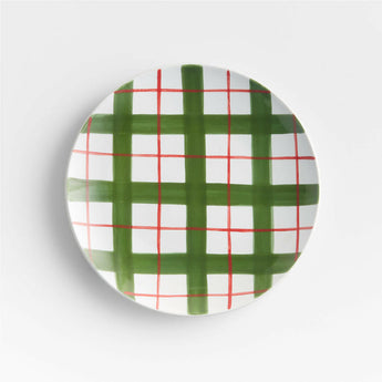 Holiday Plaid Salad Plate.