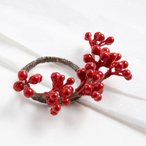 Holiday Red Berries Napkin Ring NO PUBLICAR.