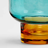 Teal and Amber Hammered Glass Double Old-Fashioned Glass by Eric Adjepong.