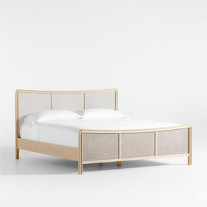 Fields Cane and Solid White Oak Wood King Bed by Leanne Ford.