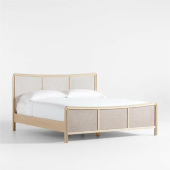 Fields Cane and Solid White Oak Wood King Bed by Leanne Ford.