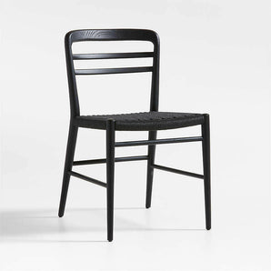 Lausen Black Wood Dining Side Chair.