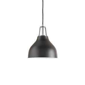 Maddox Black Bell Small Pendant Light with Nickel Socket