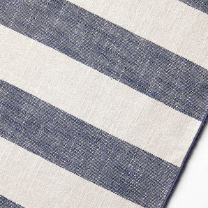 Merrow Stitch 120" Navy Blue Organic Cotton Stripe Runner.