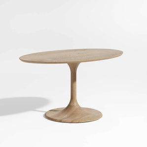 Nero 60" Natural Wood Oval Dining Table.