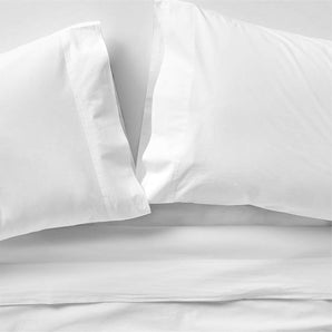 Favorite Washed Organic Cotton White Full Bed Sheet Set