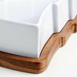 Holiday Tree Oven-to-Table Casserole Dish with Wood Trivet.