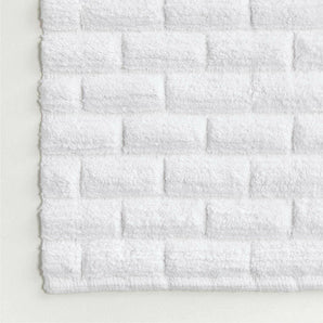 Organic Cotton White Subway Tile Bath Mat 24"x36".