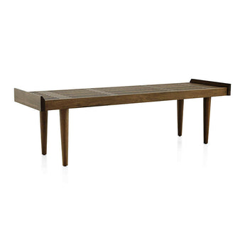 Tate Walnut Slatted Bench.