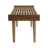 Tate Walnut Slatted Bench.