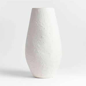 White Textured Ceramic Vase 17".