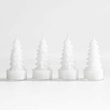 White Christmas Tree Tealight Candles, Set of 4 NO PUBLICAR HOLIDAY.