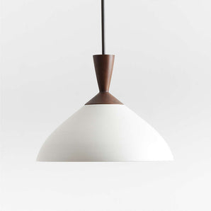 Wilson Mid-Century White Metal Pendant Light