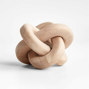 White Wood Knot Sculpture 8"..