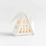 Light-Up White Ceramic Alpine Christmas Tree Ornament NO PUBLICAR.