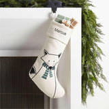 Arctic Friend Fox Christmas Stocking by Joan Anderson.