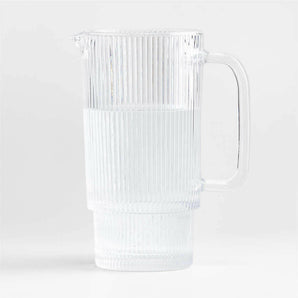 Atwell Ribbed Glass Pitcher.