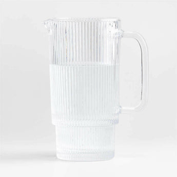 Atwell Ribbed Glass Pitcher.