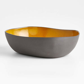 Yellow Recycled Clay Serving Bowl by Eric Adjepong.