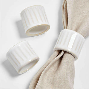 Dover White Stoneware Napkin Ring.