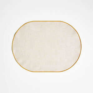Linen Easy Care Yellow Placemat.