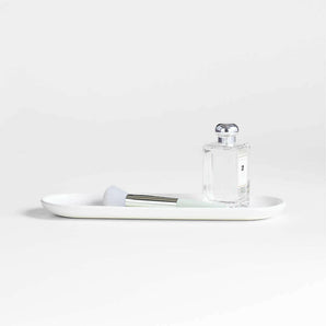 Eli White Ceramic Vanity Tray.