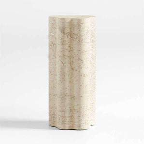 Fleur Tall Faux Travertine Resin Drink Table.