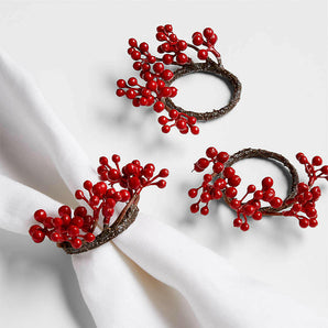 Holiday Red Berries Napkin Ring NO PUBLICAR.