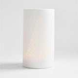 White Christmas Tree Porcelain Hurricane Candle Holder NO PUBLICAR.