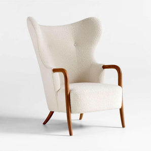 Laso White Boucle Accent Chair.