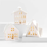 Light-Up White Ceramic Alpine Christmas Tree Ornament NO PUBLICAR.